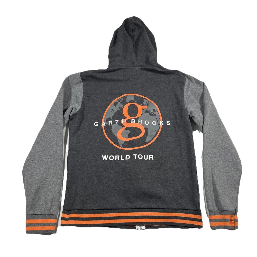 Garth Brooks Jacket Men's Small World Tour Hooded Full-Zip Sweatshirt Country